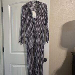 Elegant Black and White Long Sleeve Jumpsuit